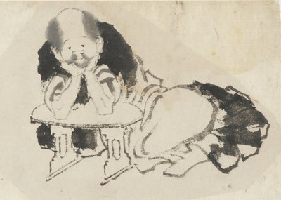 Man Seated with an Armrest, Edo Period by Katsushika Hokusai