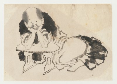 Man Seated with an Armrest by Katsushika Hokusai