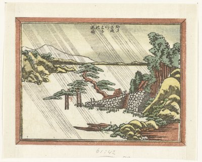 Night Rain at Karasaki (series title: Eight Views of Omi) by Katsushika Hokusai