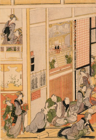 New Years Day at the Teahouse Ogi-ya, c.1810 by Katsushika Hokusai