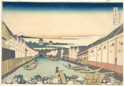 Nihonbashi in Edo, from the Series Thirty-six Views of Mount Fuji by Katsushika Hokusai
