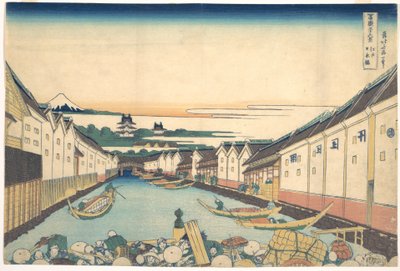 Nihonbashi in Edo, from the series Thirty-six Views of Mount Fuji by Katsushika Hokusai