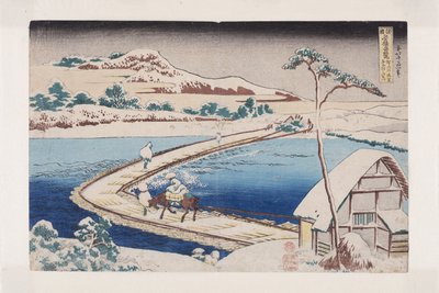 Old View of the Pontoon Bridge at Sano in Kozuke Province by Katsushika Hokusai