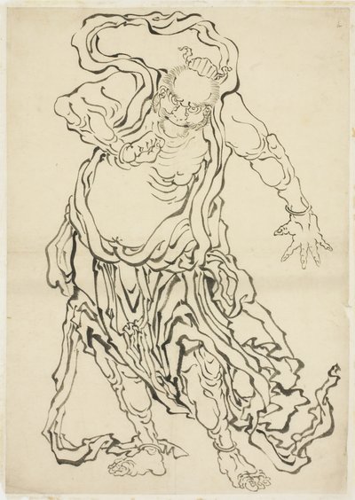 One of the Nio (A Guardian) by Katsushika Hokusai