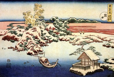 Snowy Landscape on the Sumida River, Japan by Katsushika Hokusai