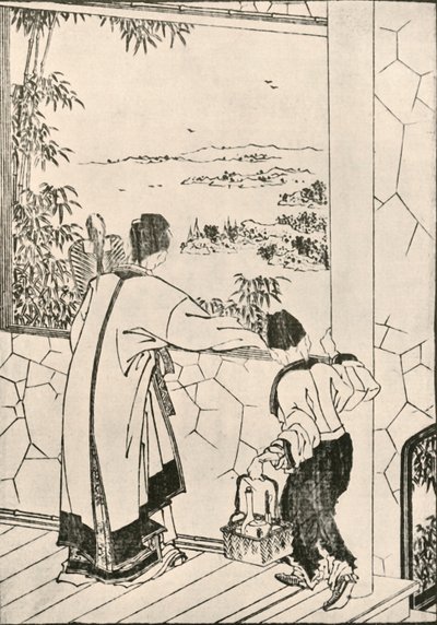 People looking out of a window by Katsushika Hokusai