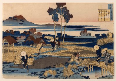 Poem by Tenchi Tennō, from the series “One Hundred Poems Explained by the Nurse” by Katsushika Hokusai
