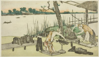 Potters at Work - Imado by Katsushika Hokusai