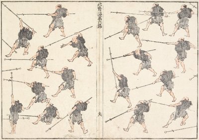 Practice of Long-handled Sword by Katsushika Hokusai