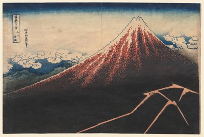 Rain Below the Mountain from the series Thirty-six Views of Mt. Fuji, early 1830s by Katsushika Hokusai