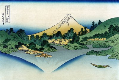 Reflection of Mount Fuji in Lake Kawaguchi Seen from Misaka Pass in Kai Province (from Thirty-Six Views of Mount Fuji). Prints by Katsushika Hokusai (1760-1849) by Katsushika Hokusai