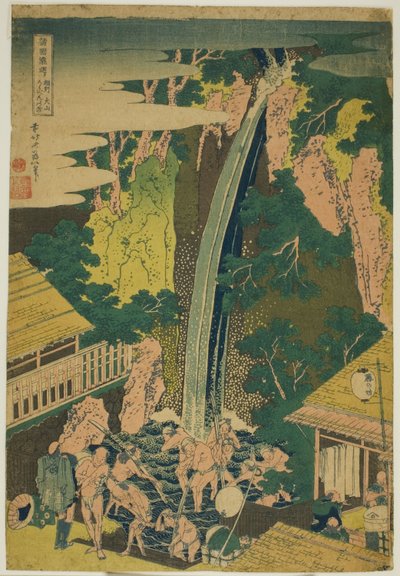 Roben Falls at Oyama in Sagami Province, from the series "A Tour of Waterfalls in Various Provinces" by Katsushika Hokusai