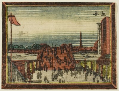 Ryogoku Bridge, from the series Dutch-style Pictures: Eight Views of Edo by Katsushika Hokusai