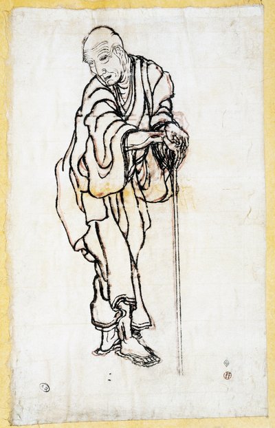 Self portrait as an old man, c.1840-49 by Katsushika Hokusai