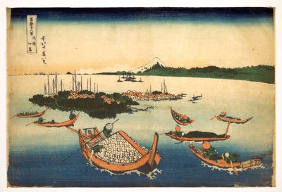 36 Views of Mount Fuji: View of Tsukuda Island in Musashi Province by Katsushika Hokusai