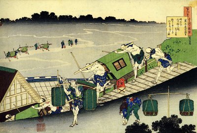 Series of One Hundred Poems by One Hundred Poets: Fujiwara no Michinobu Ason, Small Sedan Chairs, Japan by Katsushika Hokusai