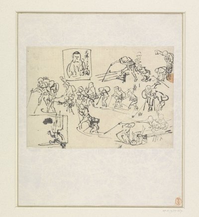 Shishi-schetsen by Katsushika Hokusai