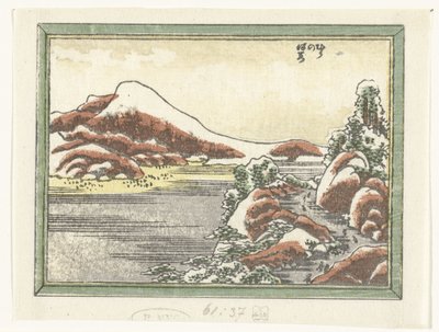 Snow on Mount Hira (series title: Eight Views of the Province of Omi) by Katsushika Hokusai