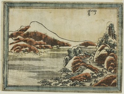 Snow at Dusk at Hira, from the series Eight Views of Omi in Etching Style by Katsushika Hokusai