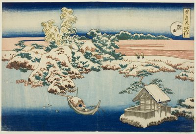 Snow on the Sumida River, from the series, Snow, Moon, and Flowers by Katsushika Hokusai