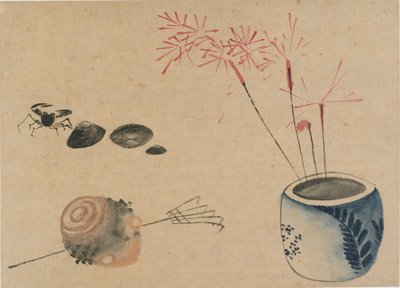 Sparklers, Crab and Bulb, late 18th-early 19th century by Katsushika Hokusai