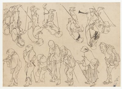 Studies of Lame Pilgrims by Katsushika Hokusai