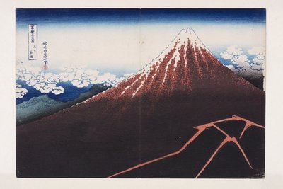 Sudden Shower Beneath the Summit by Katsushika Hokusai