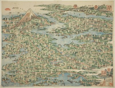 The Famous Places on the Tokaido in One View by Katsushika Hokusai