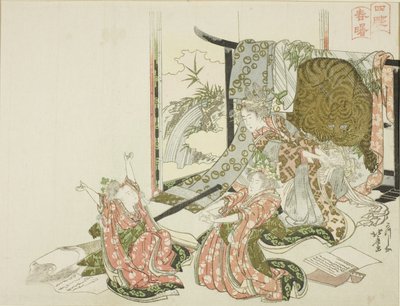 The Four Sleepers in Spring Dawn by Katsushika Hokusai