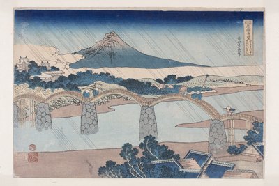 The Kintai Bridge in Suo Province by Katsushika Hokusai