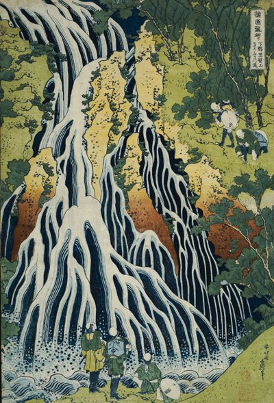 The Kirifuri Waterfall at Mt. Kurokami in Shimotsuke Province, from the series "A Journey to the Waterfalls of All the Provinces" by Katsushika Hokusai