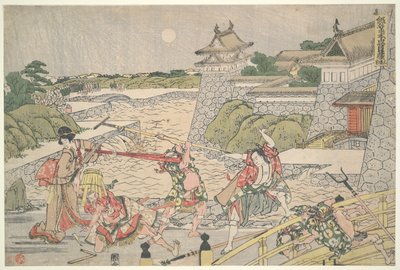 The Loyal League of Forty-seven Ronin (Chushingura), Act III: Kampei Attacked by Bannai and His Men by Katsushika Hokusai