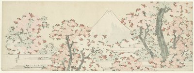 The Mount Fuji with Cherry Trees in Bloom by Katsushika Hokusai