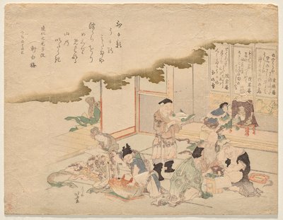 The Seven Gods of Good Fortune celebrate the New Year by Katsushika Hokusai