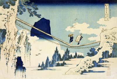 The Suspension Bridge Between Hida and Etchu by Katsushika Hokusai