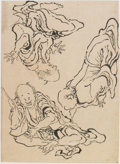 Three Men Gesticulating by Katsushika Hokusai