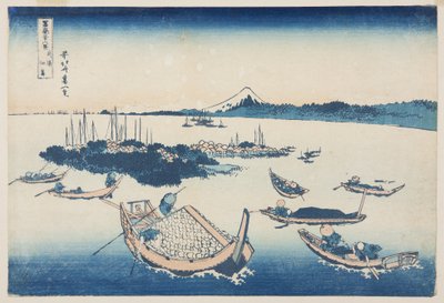 Tsukuda-jima in Musashi Province by Katsushika Hokusai