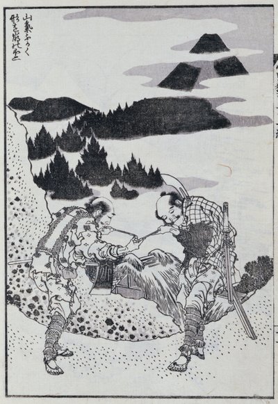 Two men, from a Manga by Katsushika Hokusai