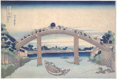 Under Mannen Bridge at Fukagawa, from the series Thirty-six Views of Mount Fuji by Katsushika Hokusai