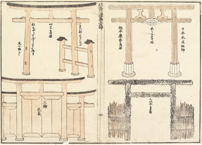 Various Types of Torii Arch, 1816 by Katsushika Hokusai