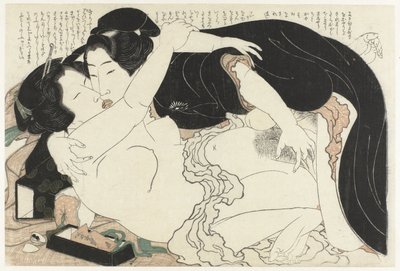 Widow and Young Man by Katsushika Hokusai