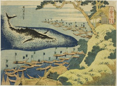 Whaling off the Coast of the Goto Islands, from the series "One Thousand Pictures of the Ocean" by Katsushika Hokusai