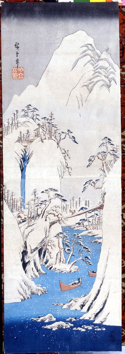 Winter Landscape. Prints by Katsushika (Utagawa) Hiroshige (1797-1858). by Katsushika Hokusai