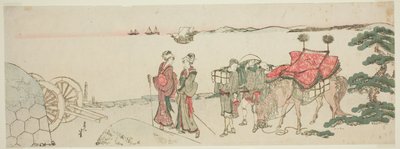 Women and Attendants by the Beach of Tanakawa by Katsushika Hokusai