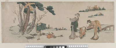 Women Distracting a Child Whose Kite is Caught in a Tree by Katsushika Hokusai