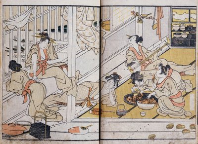 Women eating, from a Manga by Katsushika Hokusai