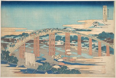 Yahagi Bridge at Okazaki on the Tōkaidō, from the series Remarkable Views of Bridges in Various Provinces by Katsushika Hokusai