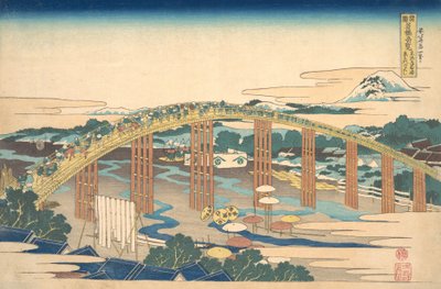 Yahagi Bridge at Okazaki on the Tokaido by Katsushika Hokusai
