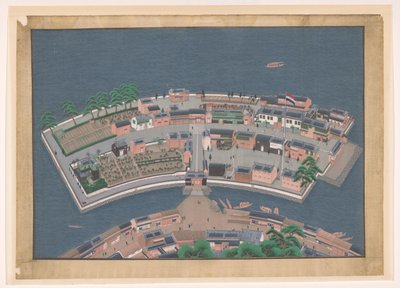 View of Deshima by Kawahara Keiga (workshop of)