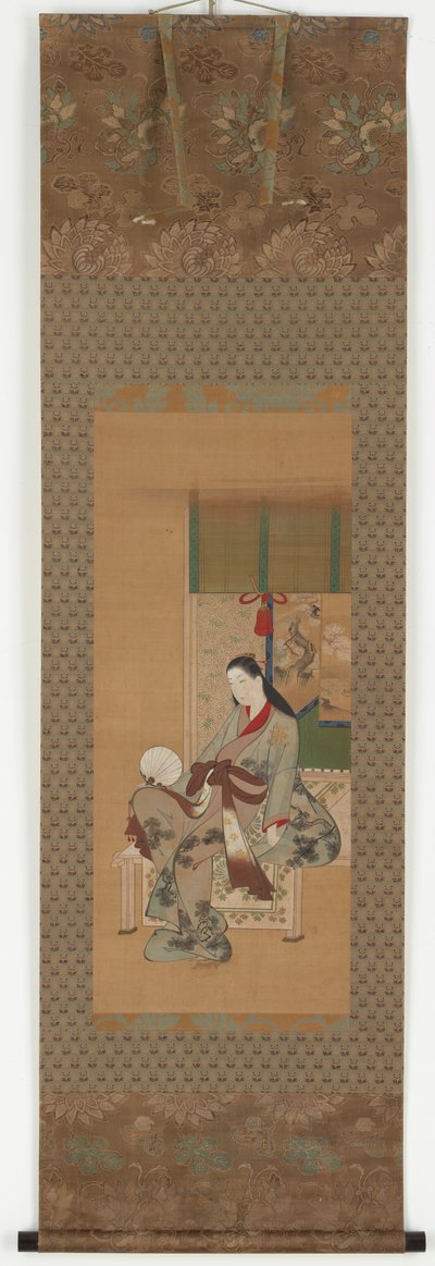 A Girl Sitting on a Verandah, Edo Period, 18th Century by Kawamata Tsuneyuki
